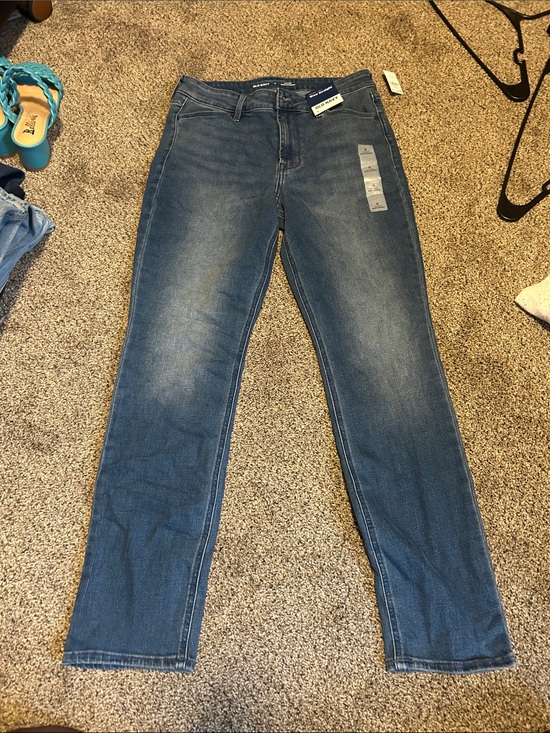 Old Navy Denim - Old Navy Straight-Leg Mid Blue Jeans